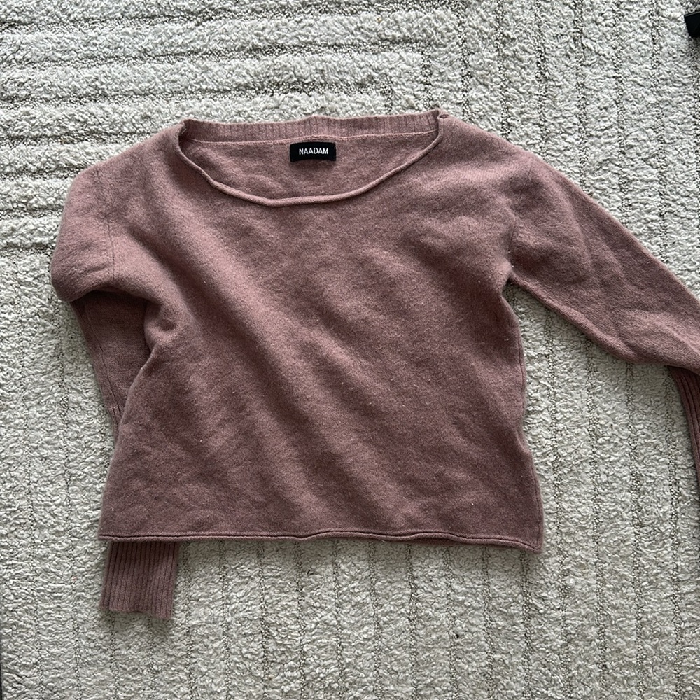 Nadaam Tan Boatneck 100% Cashmere Sweater Sz Small